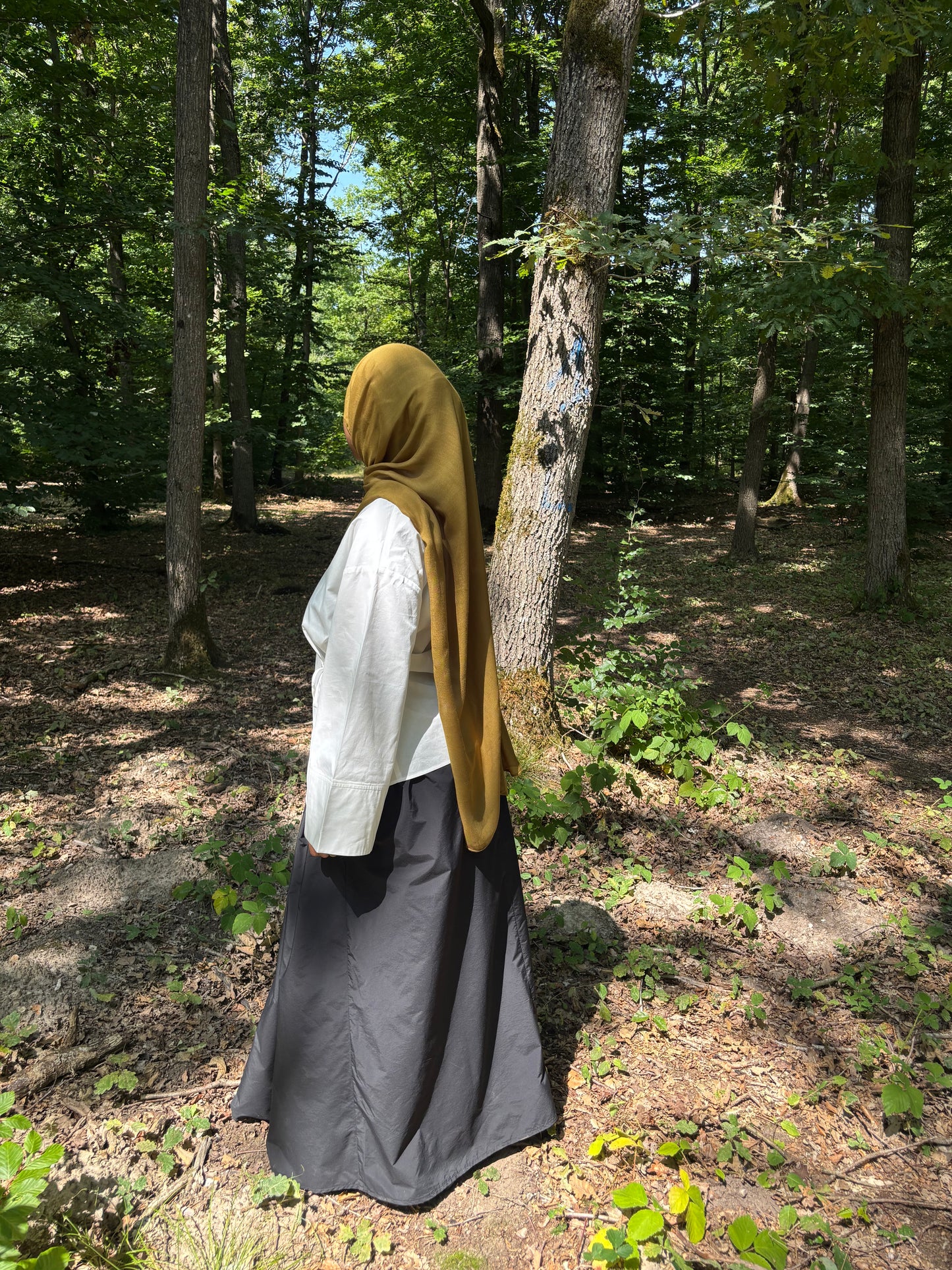 Hijab modal ocre foncé