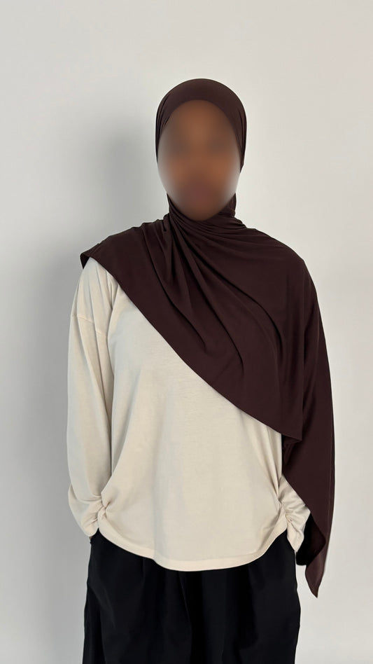 Jersey bamboo marron expresso
