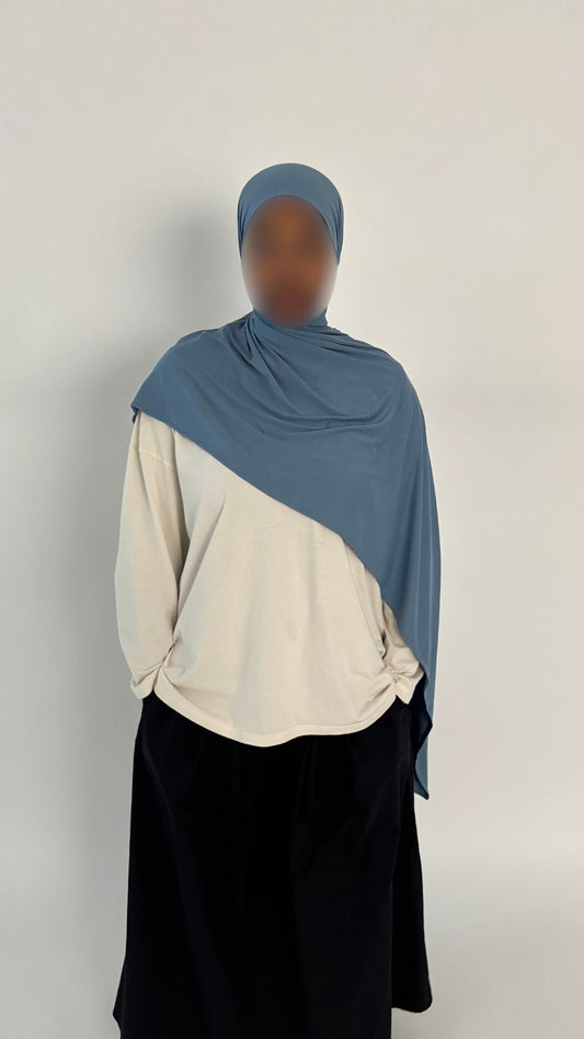 Jersey bamboo bleu