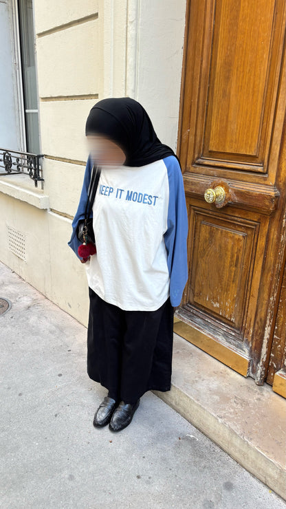 Haut keep it modest bleu