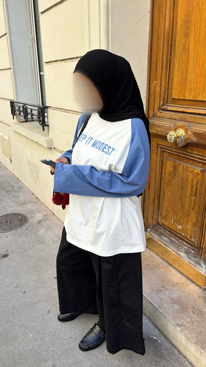 Haut keep it modest bleu