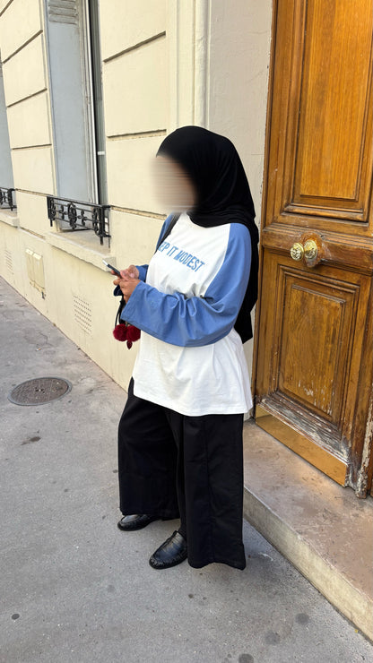 Haut keep it modest bleu