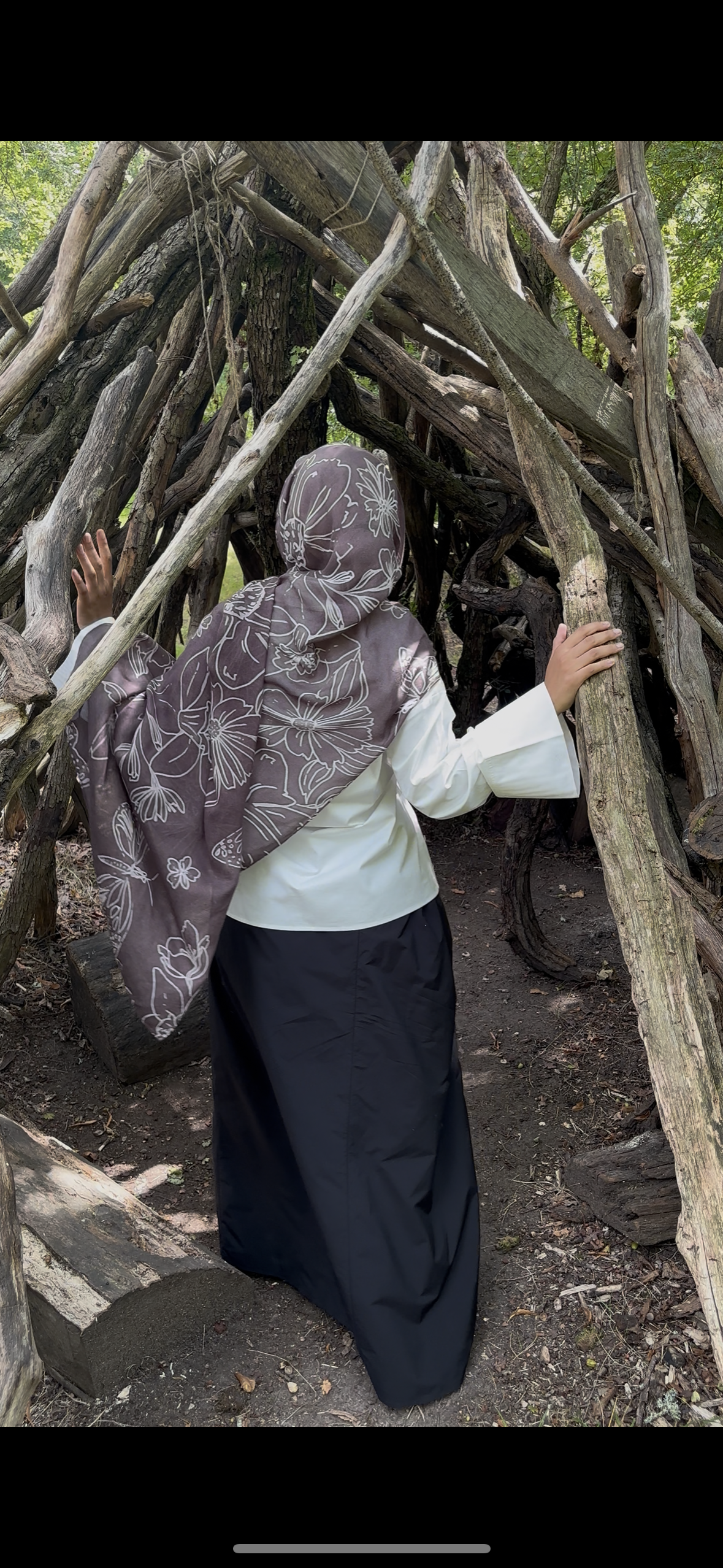 Hijab modal imprimé fleuri
